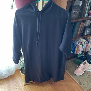 Black hooded sweatshirt tunic